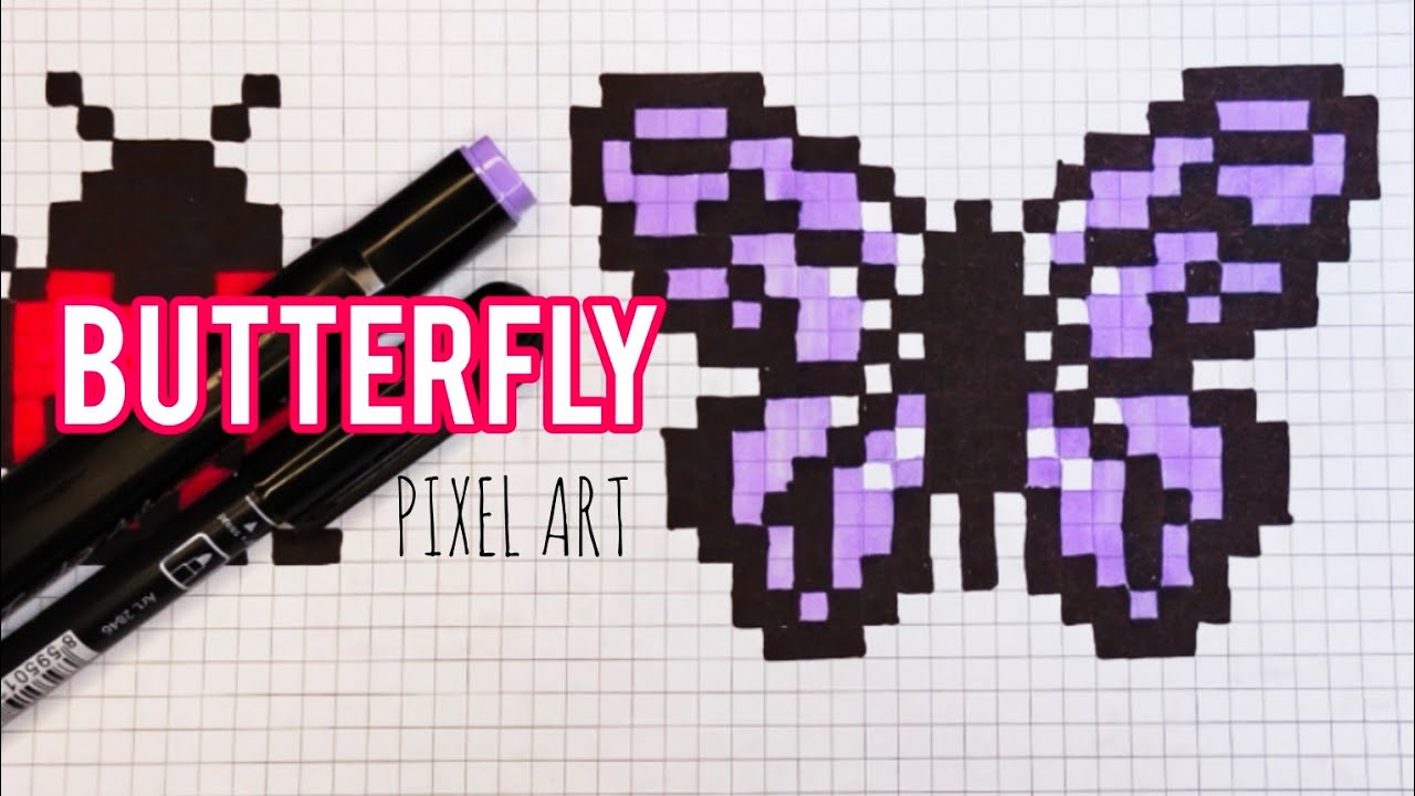 Butterfly Pixel Art. Малюємо метелика по клітинках. ArtCreation