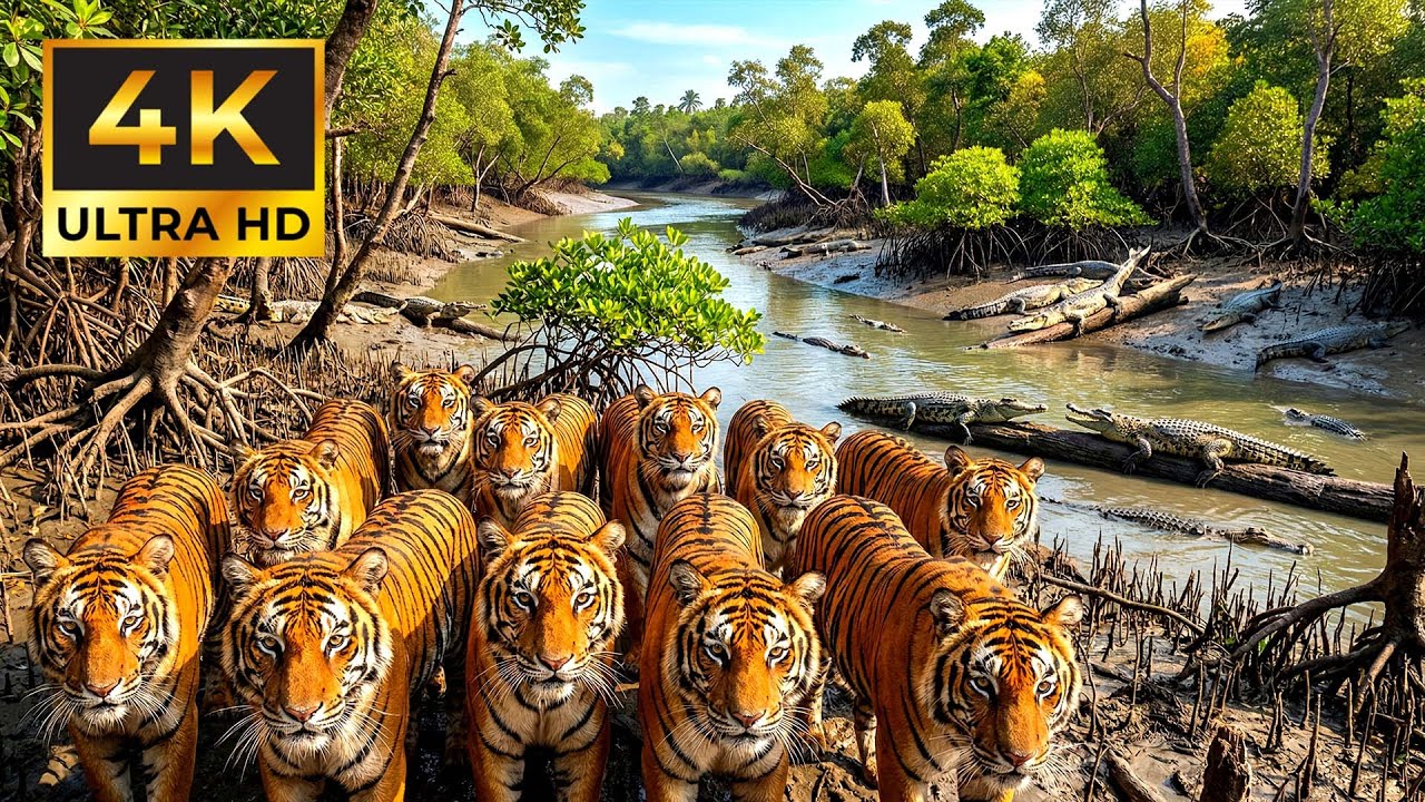 Relaxing Walk In The Sundarbans: Bengal Tigers, Saltwater Crocodiles & The Tidal Forest (4K HDR)