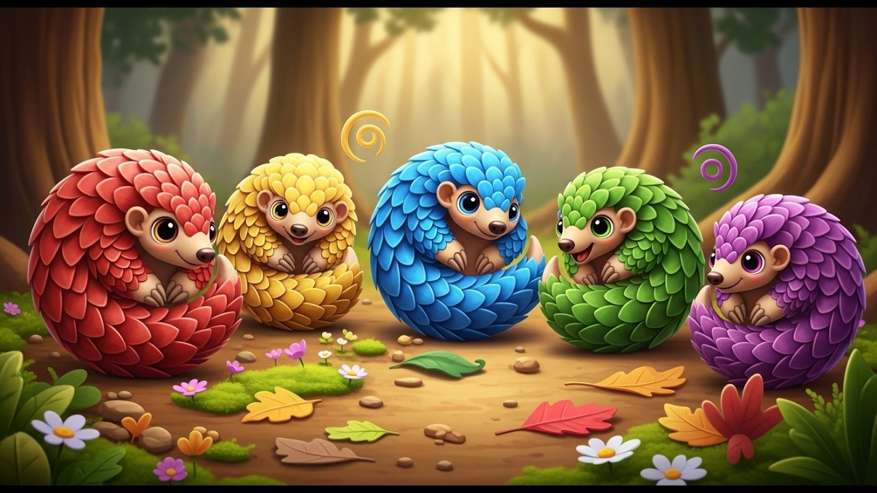 Cinq Petits Pangolins Boucle Boucle Boucle | Chansons d'Animaux & Apprendre à Compter