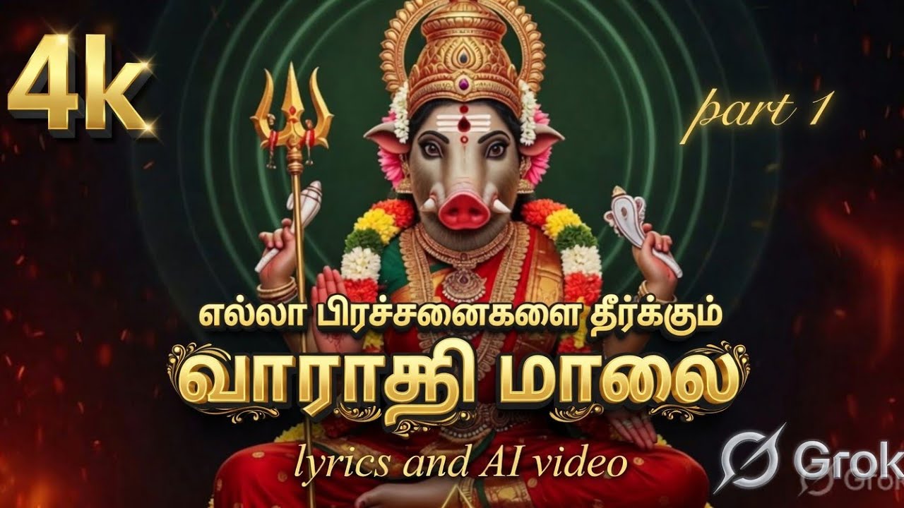 அருள் பொழியும் வாராஹி மாலை part 1பாடல் மற்றும் வரிகள் மற்றும் AI video 