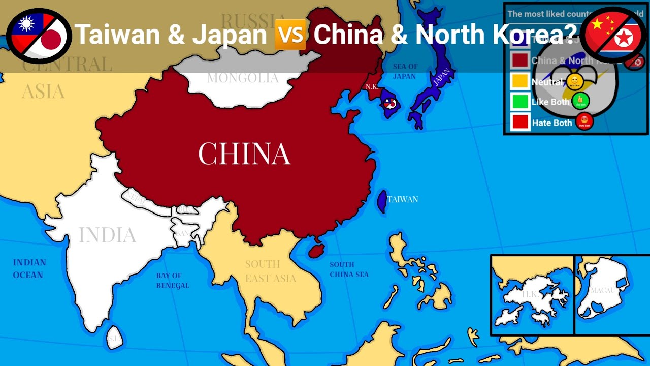 Taiwan & Japan vs China & North Korea? the most liked country in the world