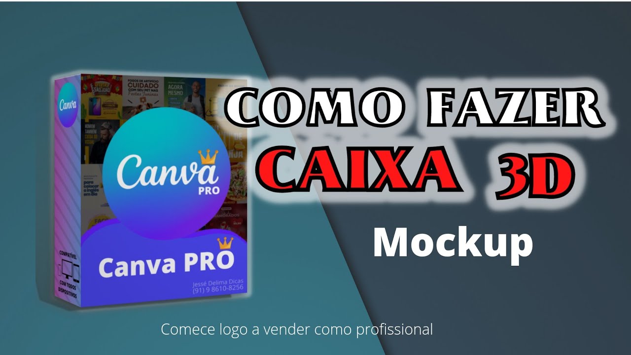 Caixa 3D Mockup Para Pack / Produtos digitais