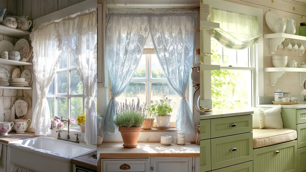 100+ SMALL KITCHEN CURTAINS COTTAGE FARMHOUSE IDEAS: Feminine Home Decor Styling | Brighten Up Space