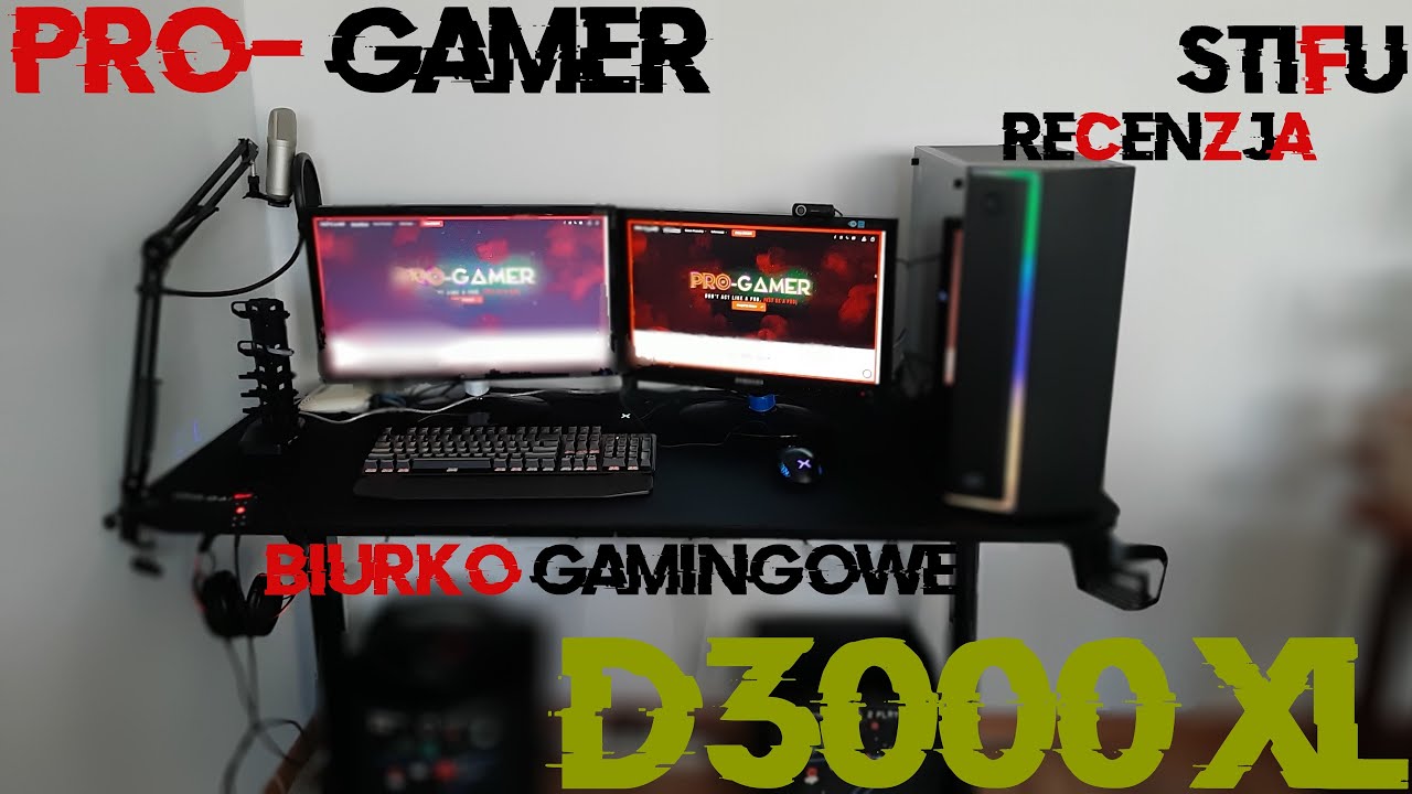 Biurko gamingowe PRO-GAMER  D3000 XL - Najlepsza jakość w najlepszej cenie ?