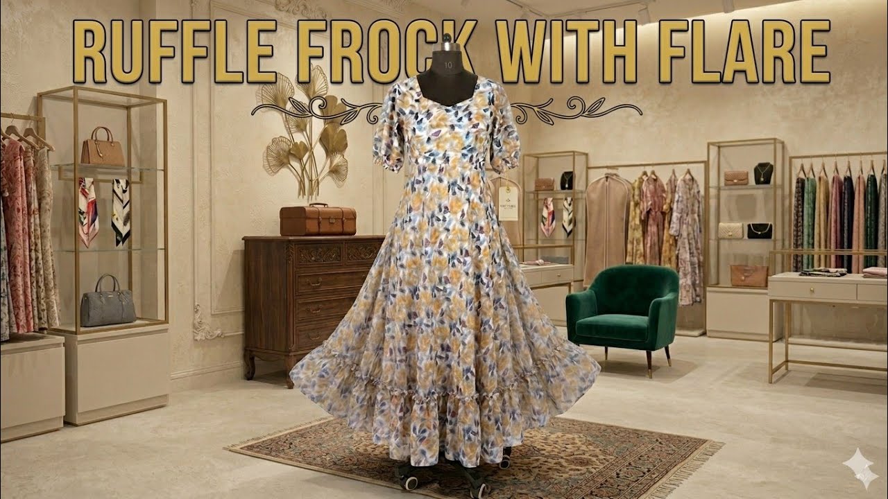 Beautiful party wear dress design cutting and stitching