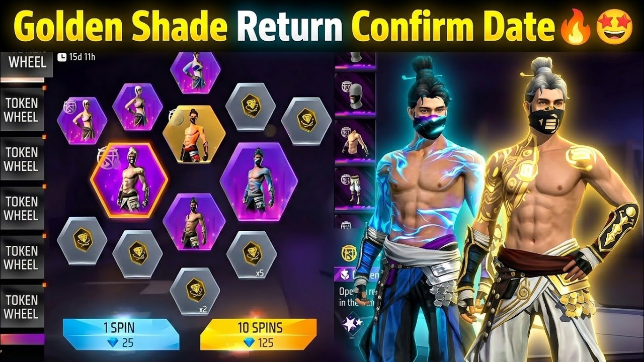 Golden Shade Bundle Return Confirm Date 2026🔥🤩 | golden Shade Bundle Return | free fire new event 