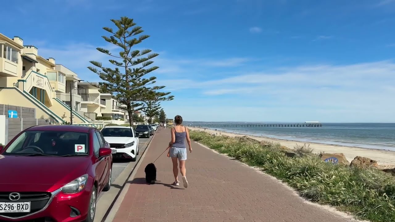Coastal Walk | Grange Beach to Henley Beach, Adelaide | South Australia Walk Tour 4K