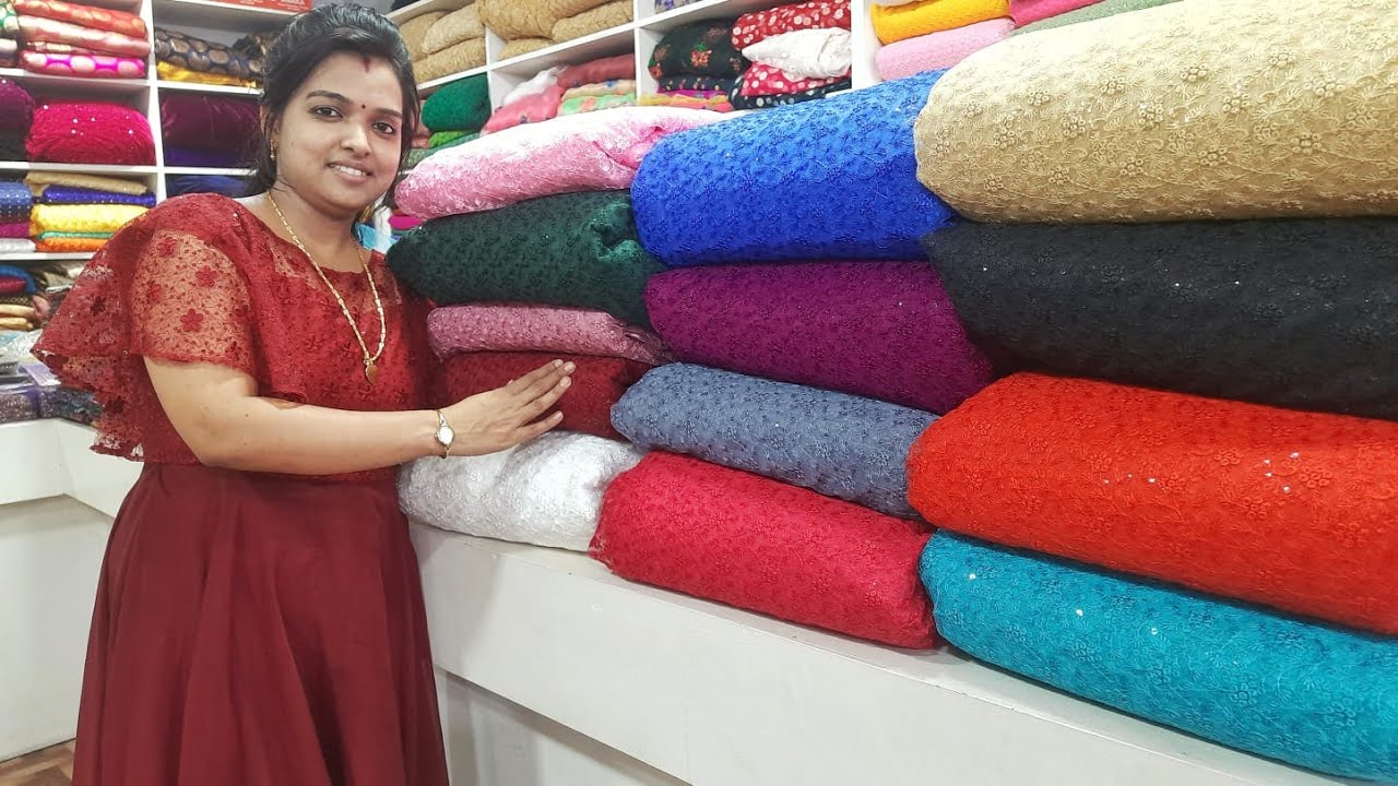Net Embroidery Sequence Work | Lehanga Material | Party Wear Dress Material | Gown | D Fabrics |