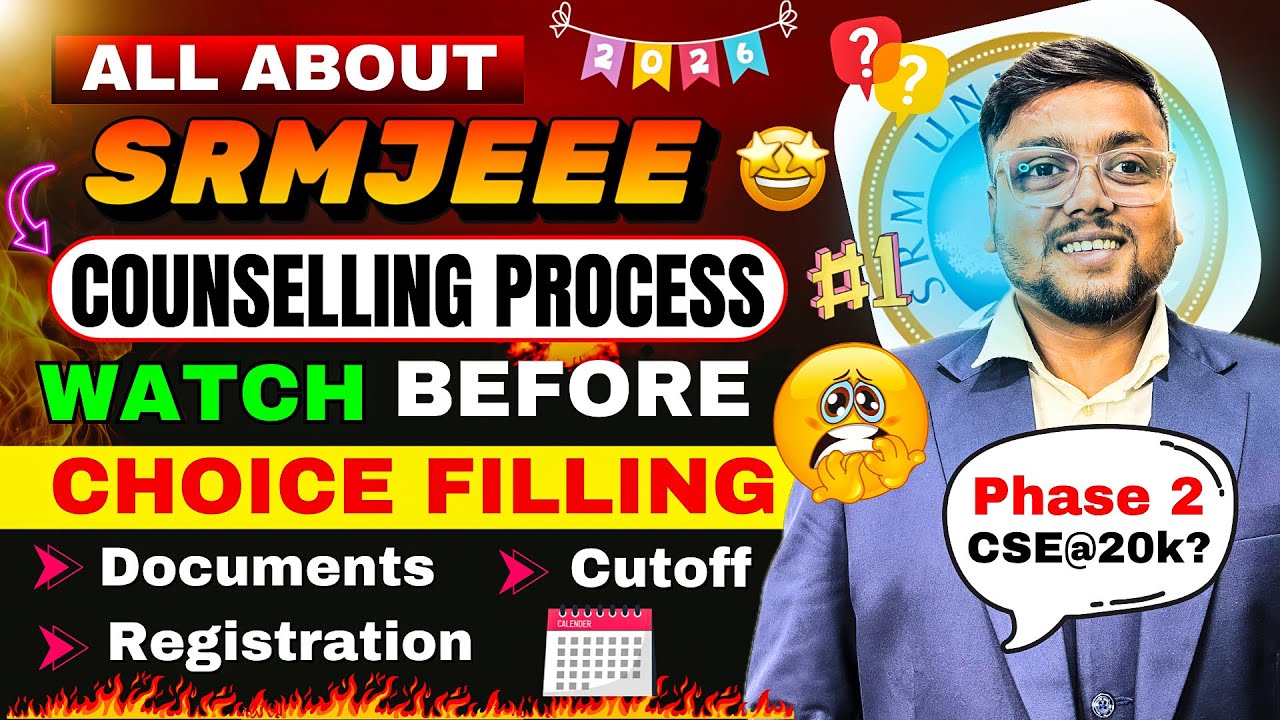 SRMJEEE Result 2026 out 🥳 | SRM Counselling Process 2026 | CSE @ 10k Rank ?| SRM Choice Filling 2026