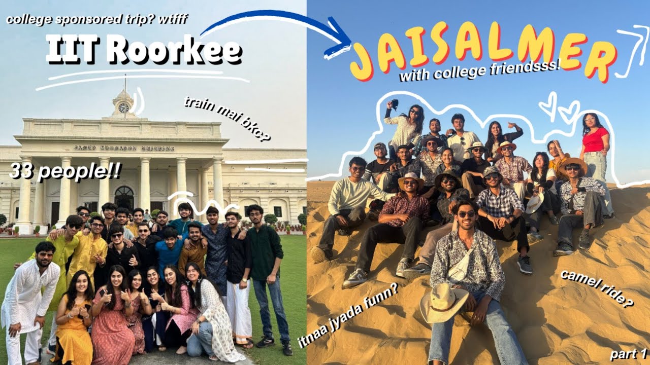 Jaisalmer vlog with college friends!💛 - fun, bkc, camel ride, forts | IIT Roorkee | part 1