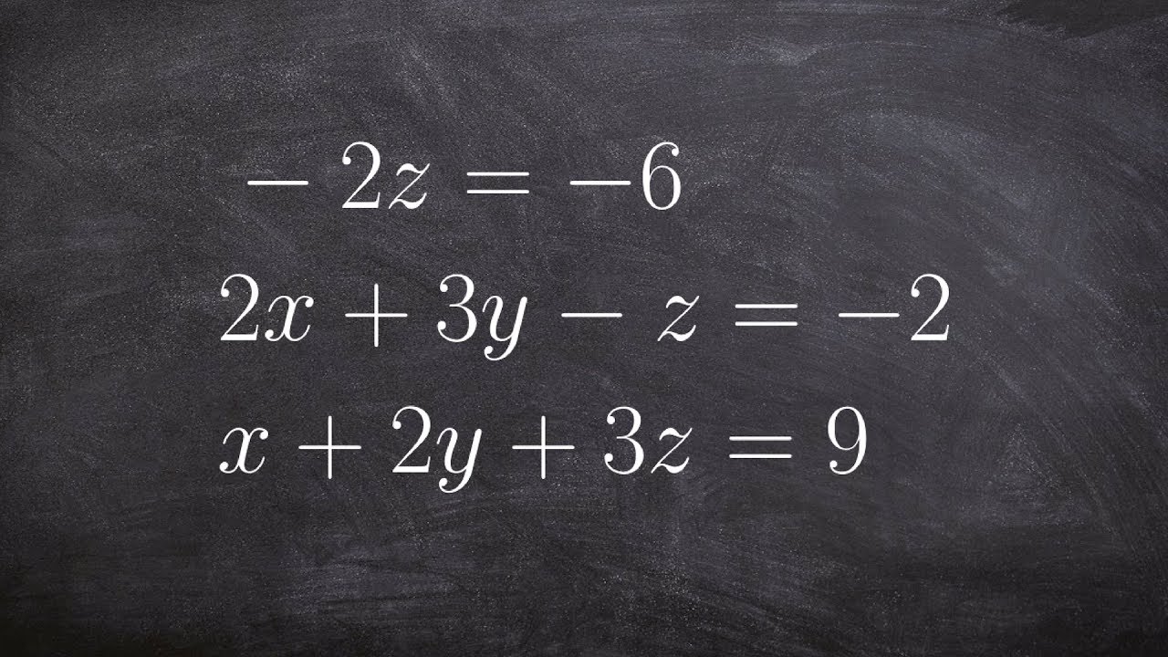 Solve a System of three variables when given one variable