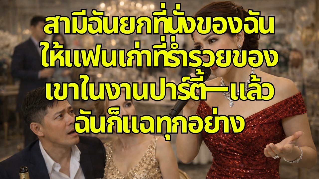 สามีฉันยกที่นั่งของฉันให้แฟนเก่าที่ร่ำรวยของเขาในงานปาร์ตี้—แล้วฉันก็แฉทุกอย่าง