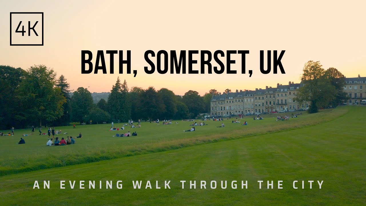 Bath, Somerset, UK | Evening Walk through the City | 4K Walking Experience with Binaural Sound