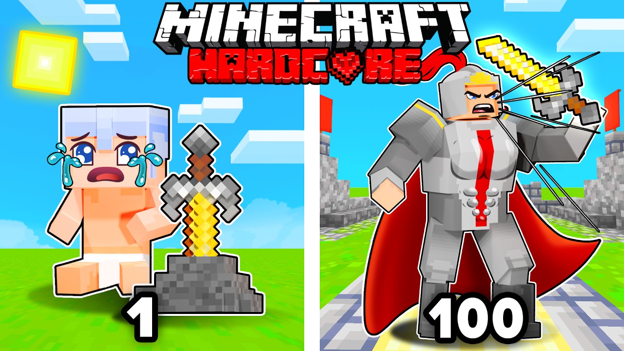 I Survived 100 DAYS as a KNIGHT in a SECRET BASE in Minecraft HARDCORE!