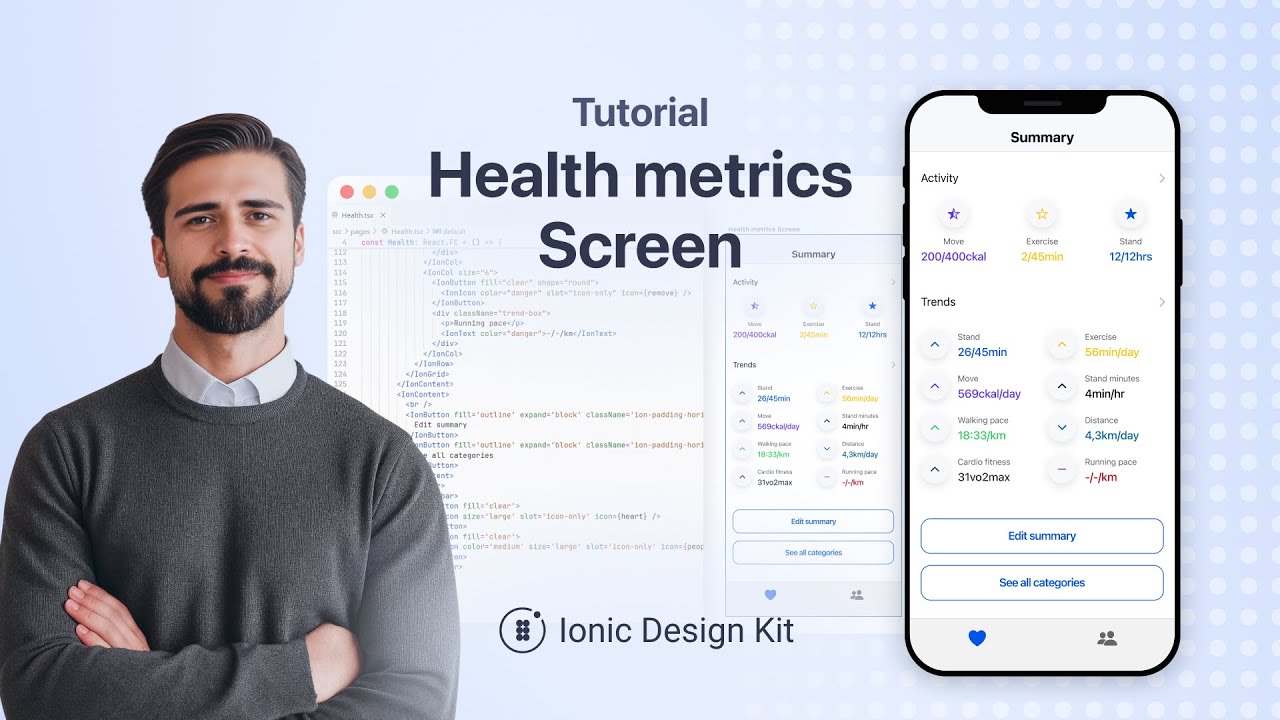 How to Create a Health Metrics Screen | Ionic Design Kit