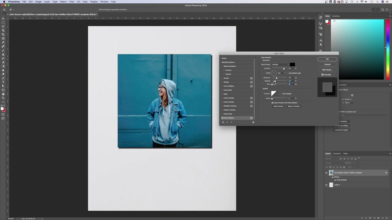 How to Add Drop Shadow in Photoshop - Cut Out House
