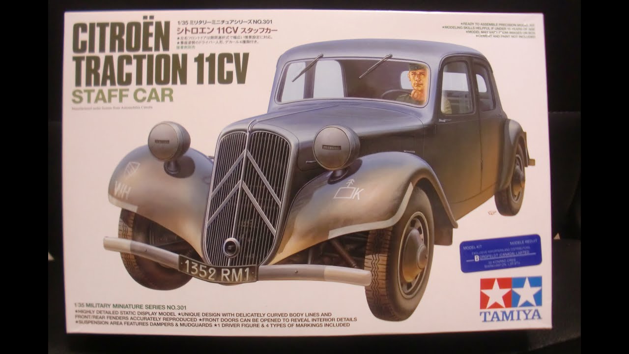 Модель служебного автомобиля Citroen 11CV от Tamiya в масштабе 