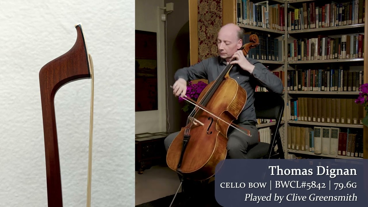 (SOLD) Thomas Dignan silver cello bow 