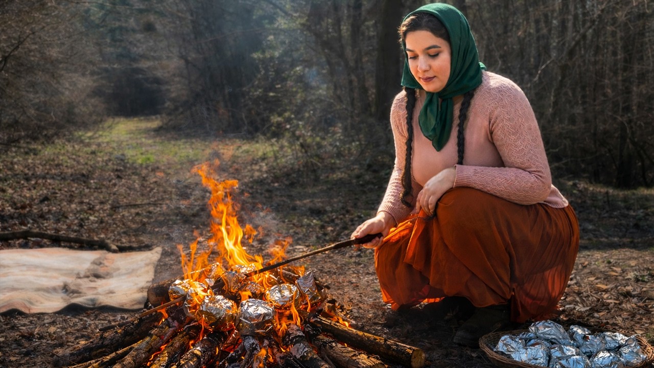Cooking Alone in the Forest | Firewood Gathering & Smoked Chicken Over Open Fire