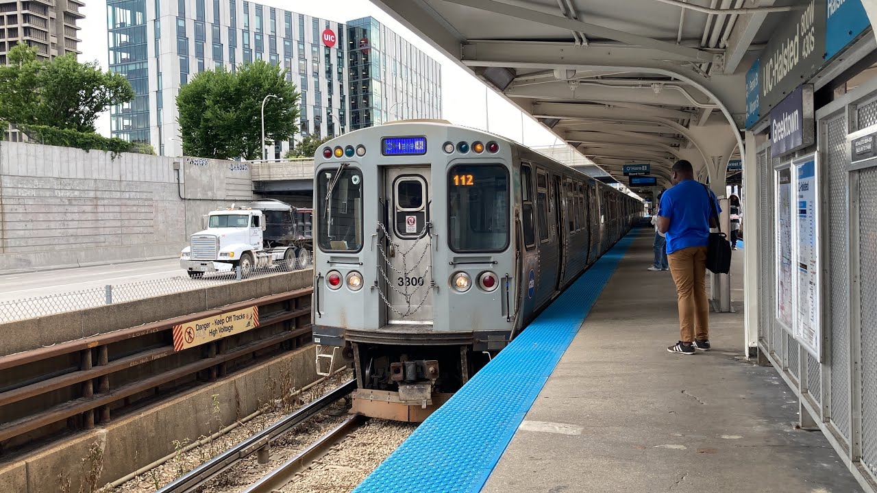 CTA Blue Line Fanning Action at UIC-Halsted, Racine, and Illinois Medical District Stations!