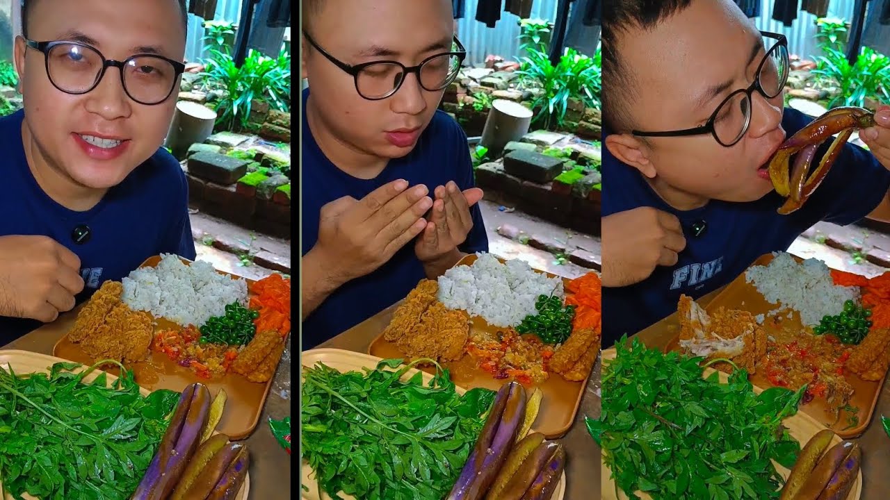 ENAK BANGET MAKAN AYAM CRISPY SAMBAL TERONG DAN LALAPAN 