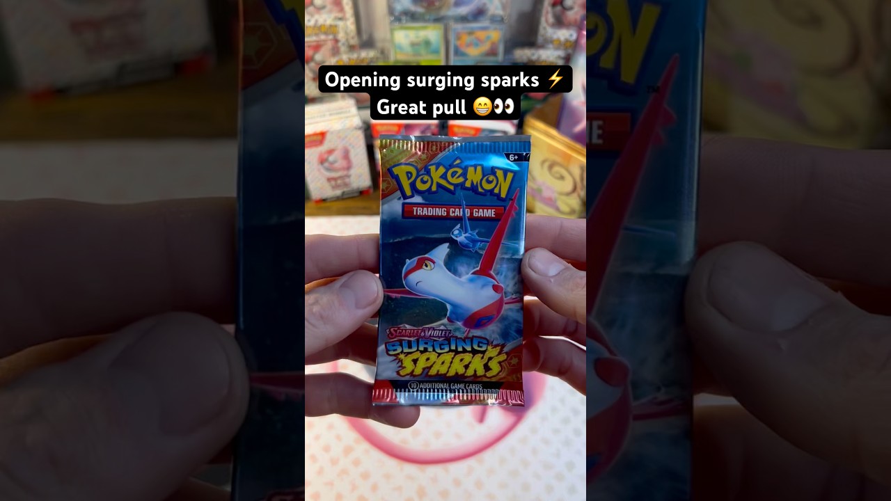 Opening Pok&eacute;mon surging sparks ⚡️😁 Great pull 🔥👀 #pokemon #pokemoncards #pokemontcg #packopening