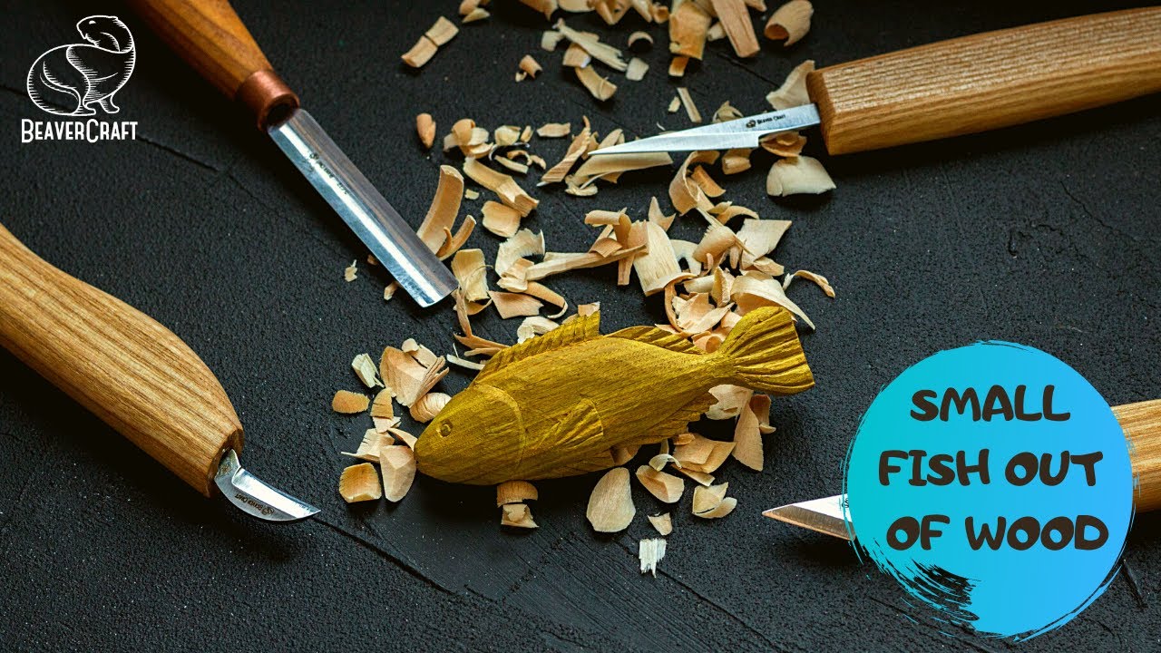 Whittling | Small Fish Carving - Full Tutorial | How to whittling a wooden fish | carving fish fins