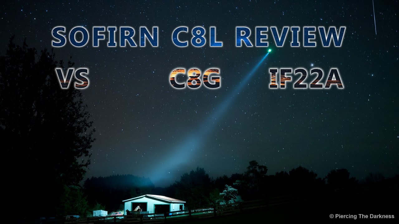 Sofirn C8L против C8G и IF22A, XHP50.3 HI, 3100 люмен, 531 м, лучи с дрона и полёт