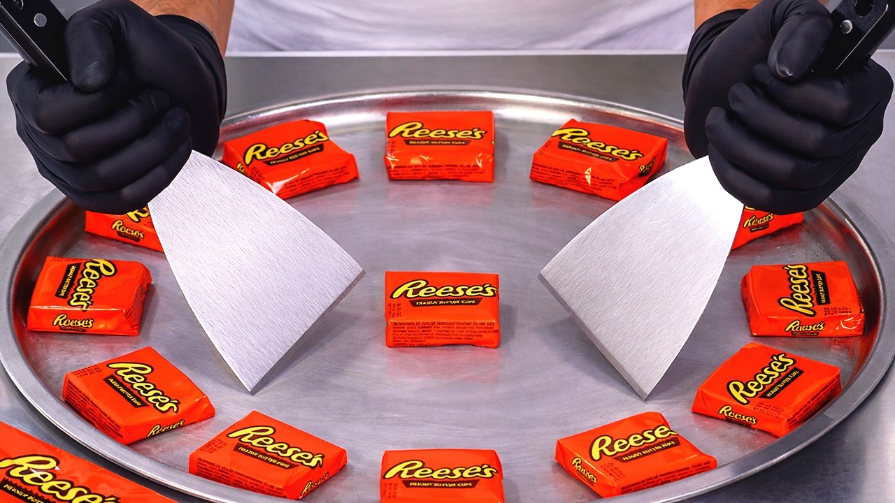 Reese's Cups — Ice Cream Rolls | Satisfying Visual ASMR