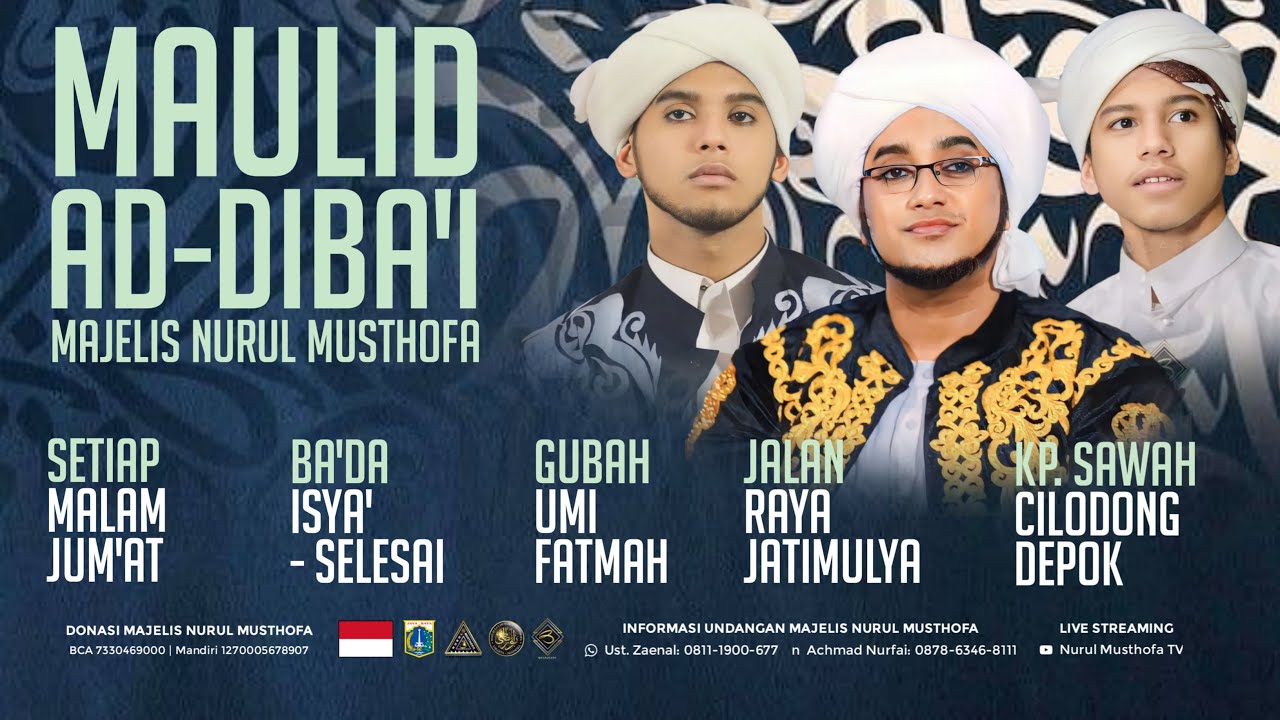 🔴 LIVE | Pembacaan  Maulid Ad-Dhiba'i | Masjid Nurul Musthofa Center | Kamis, 20 Juni  2024