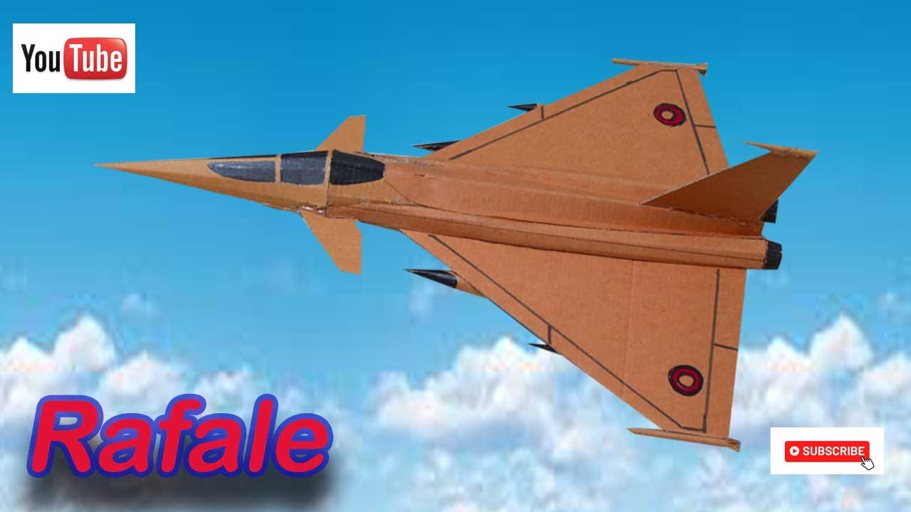 How to Make airplane RAFALE from cardboard