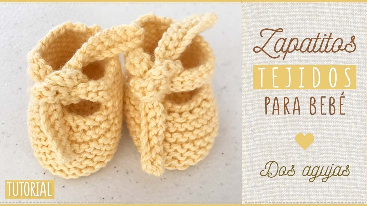 Cómo TEJER ZAPATITOS, MERCERITAS, PATUCOS DE BEBÉ a DOS AGUJAS principiantes varias tallas tutorial.