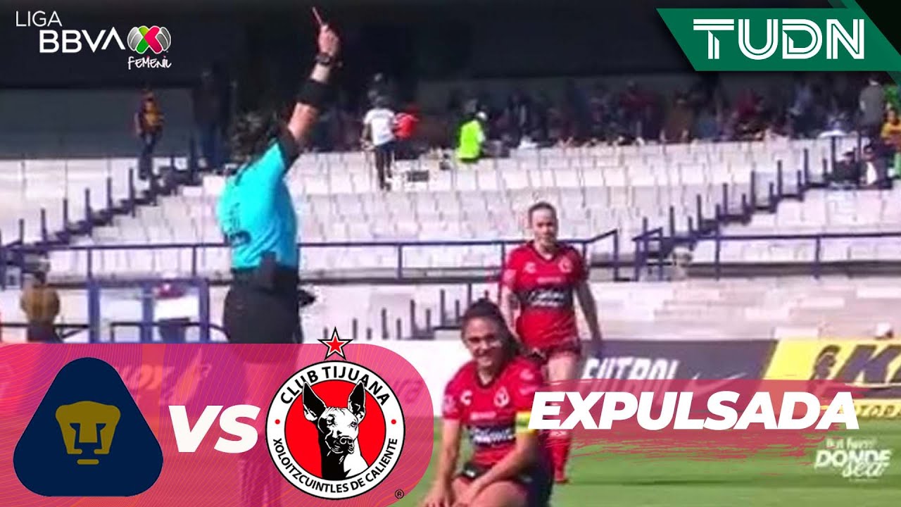 &iexcl;DE C&Aacute;RCEL! Roja directa a Jazmin | Pumas 0-0 Tijuana | Liga MX Femenil - J12 CL2025 | TUDN
