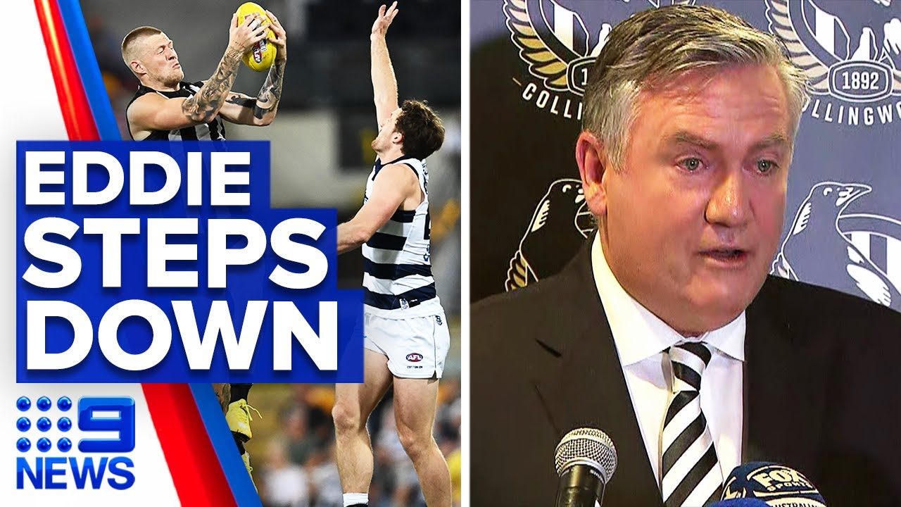 Eddie McGuire steps down as Collingwood president | 9 News Australia
