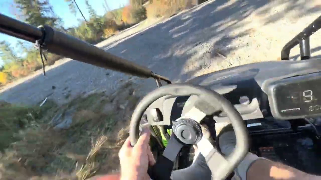 GreenWorks electric Go-Kart trail riding