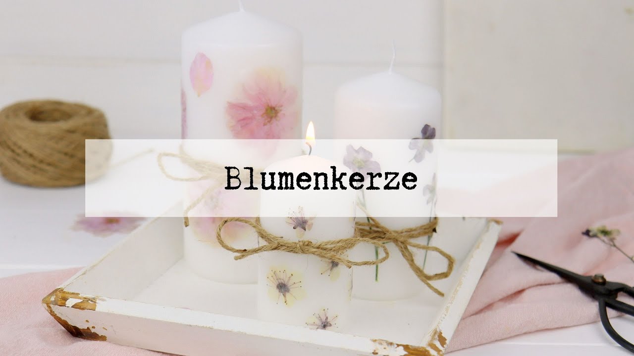 DIY - SÜßE GESCHENKIDEE - Kerze mit getrockneten Blumen einfach selber machen