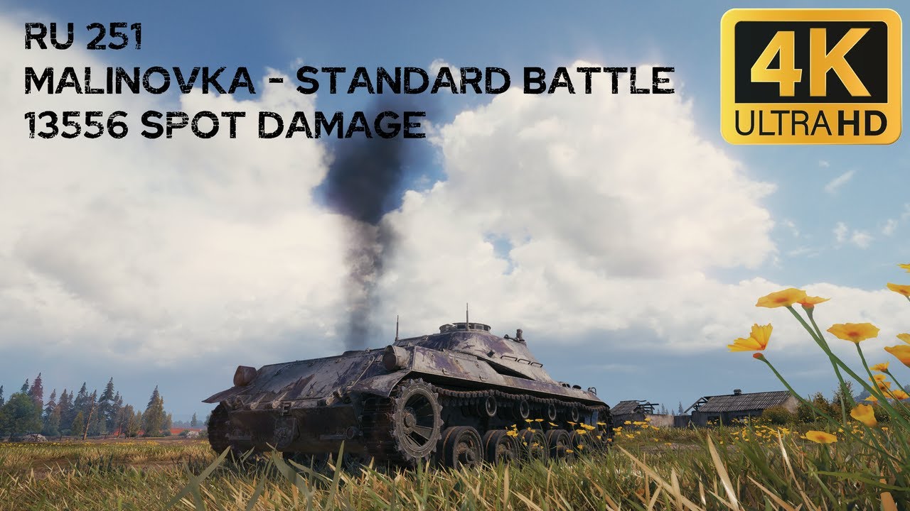 Ru 251 13,6k spot damage 1 frags on Malinovka - World of Tanks