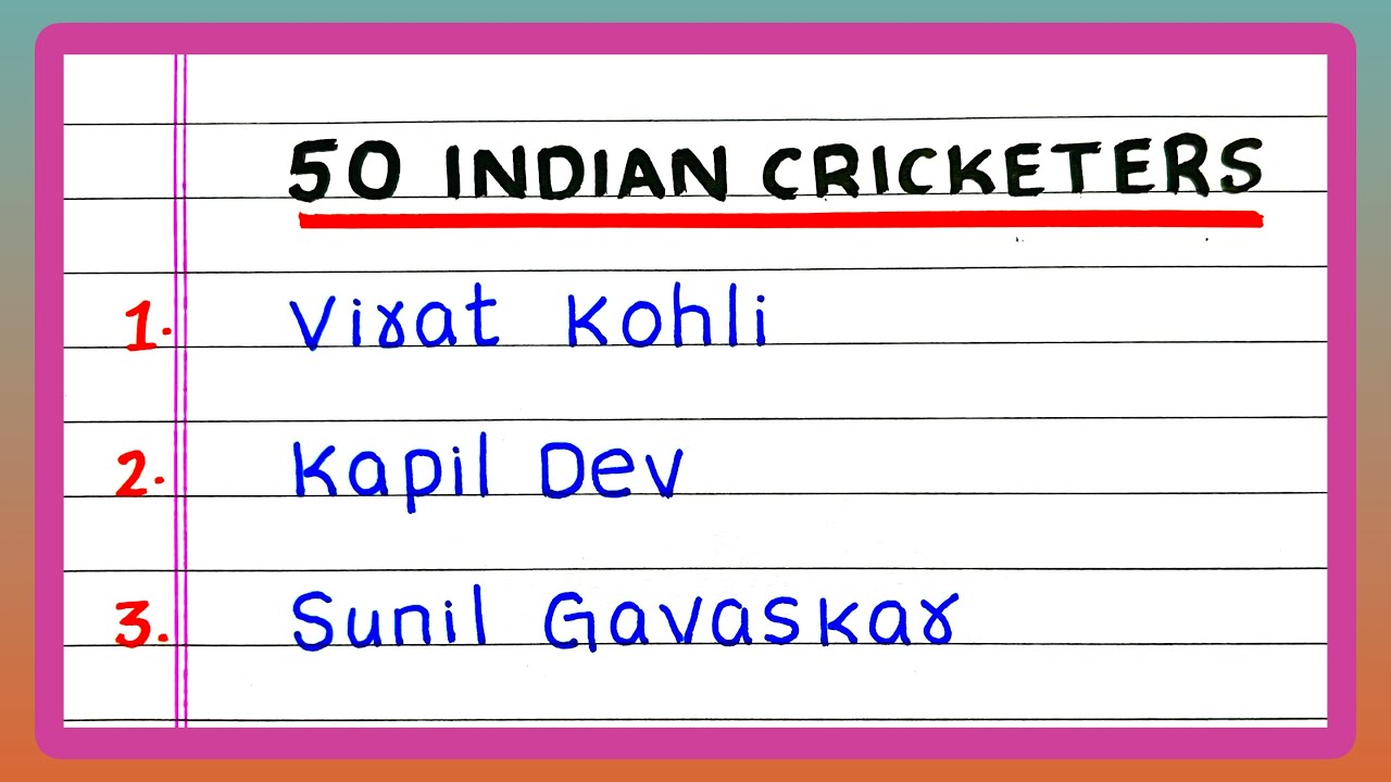 Name of Indian Cricket Players | 50 Name of Indian Cricket Players | Indian Cricket Players