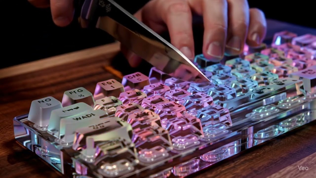 Cutting Ultra-Realistic Glass Tech: MacBook, Gaming Keyboards & More | 8K ASMR Satisfaction
