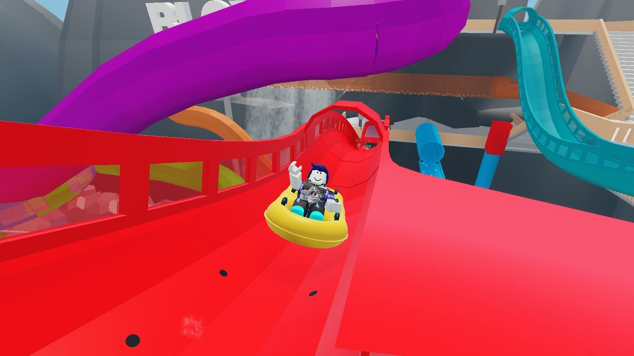aku bermain water park roblox dan aku menemukan perosotan penghancur 😱😱😱😱