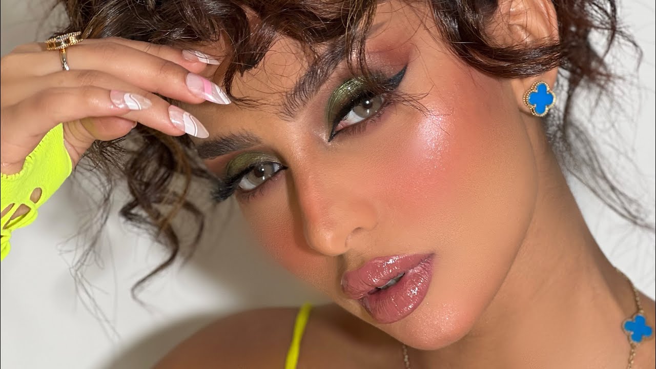 مكياج زيتي جريء ومختلف 💚😍 green makeup toutrial