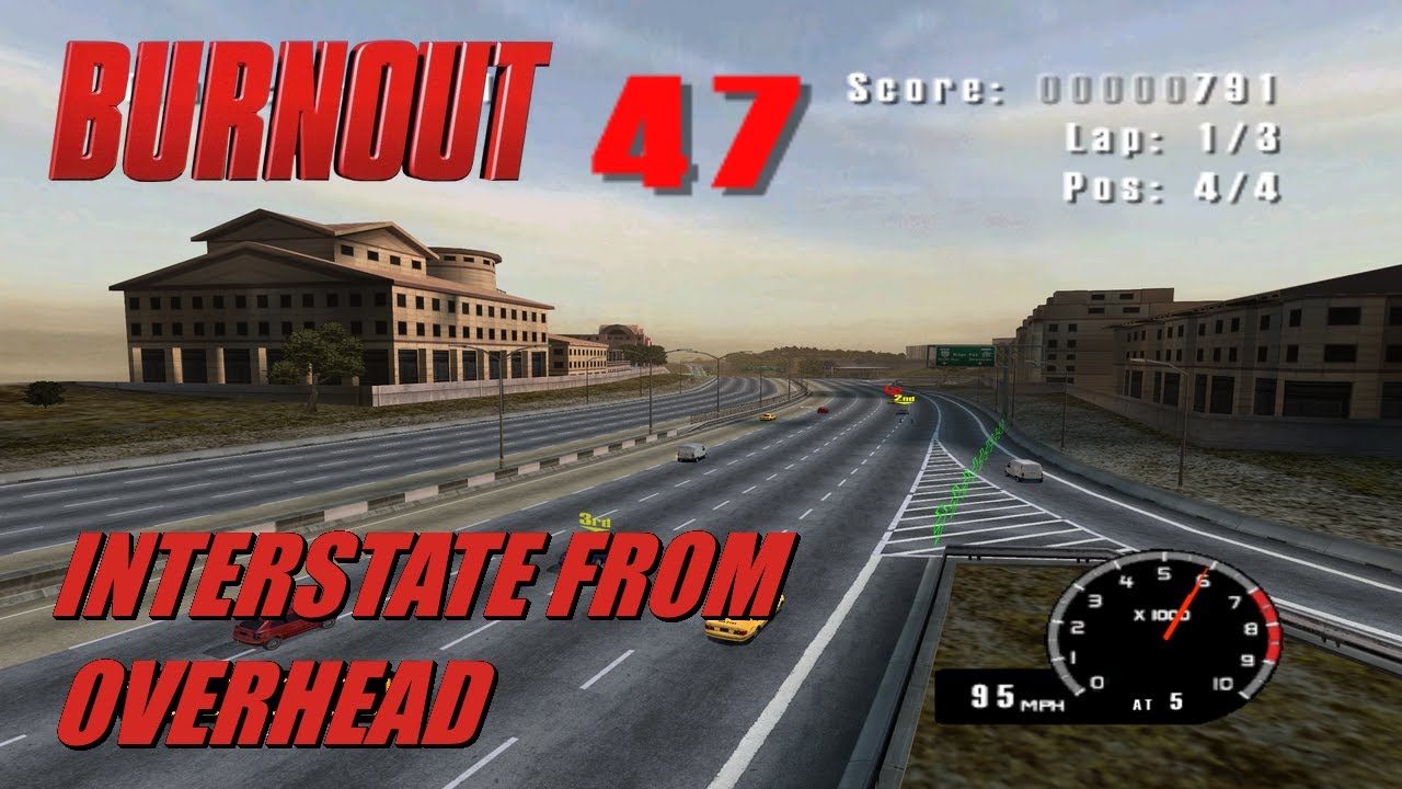 Burnout 1 - A Lap of Interstate from Overhead