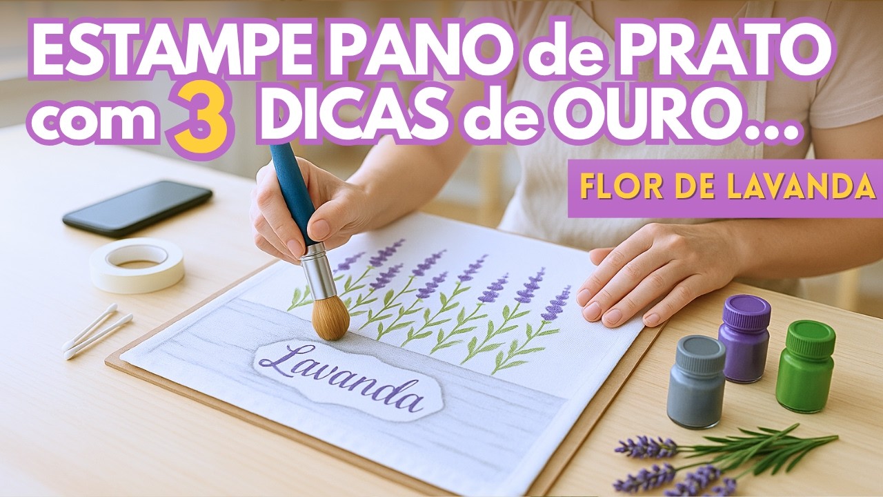 Como Estampar Lavanda no Tecido e Deixar LINDO! PASSO A PASSO FÁCIL