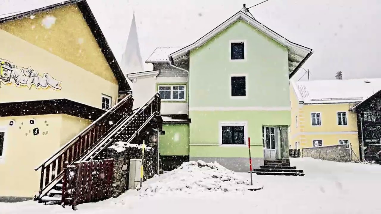 Obervellach bei Schneefall
