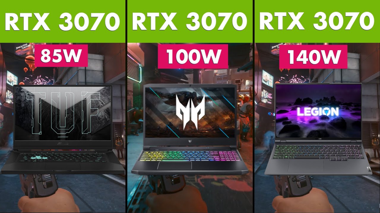 RTX 3070 85W vs RTX 3070 100W vs RTX 3070 140W Laptop Comparison
