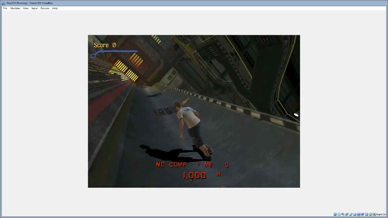 ReactOS running Tony Hawk's Pro Skater 3 Demo