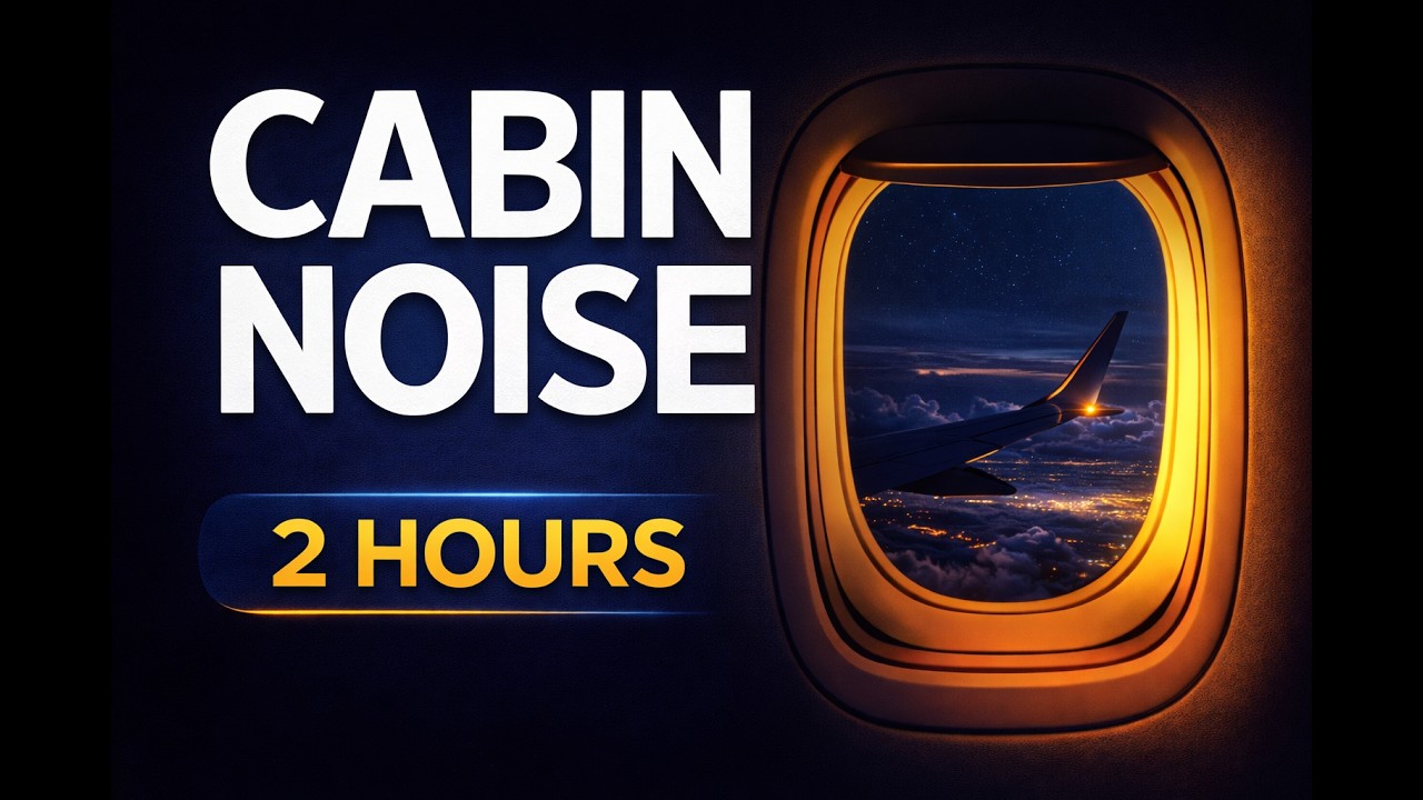Airplane Cabin Noise ✈ 2 Hours Flight Ambience for Relax, Focus & Sleep