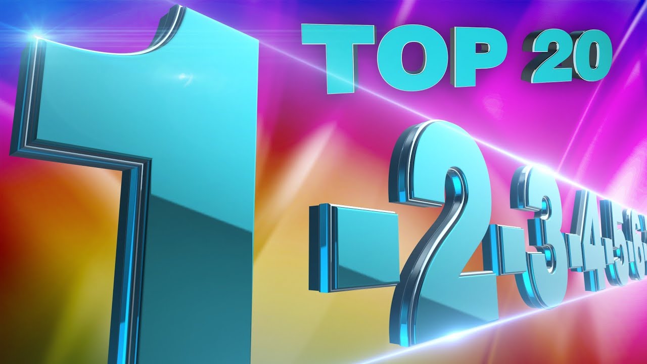 Top 20 Numbers From One Through Twenty | 3D Motion | Green Screen - Countdown