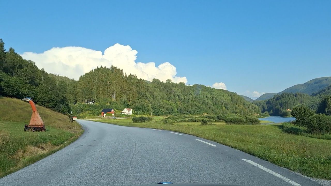 FV57 Dale to Lavik - original audio - 44 min drive through Sunnfjord in rural Norway/Vestland