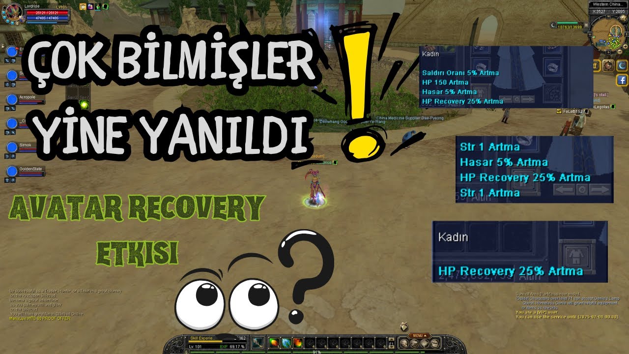 Avatar'daki %25 Recovery'lerin Etkisi l Lordruse Deneysel